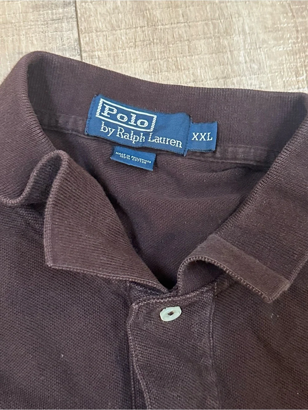 Y2K Ralph Lauren Dark Brown Long-Sleeve Polo Shirt